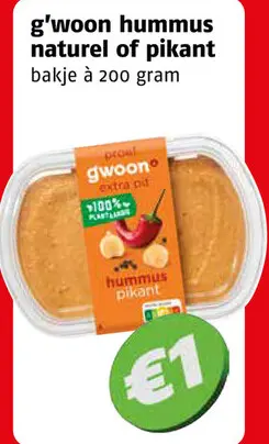 Aanbieding: Hummus naturel of pikant
