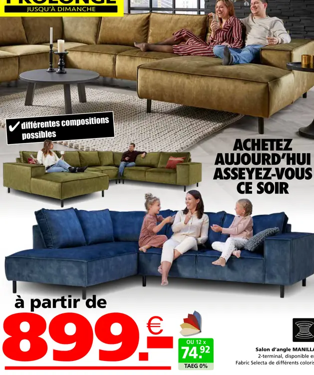 Offre: Salon d'angle MANILLA