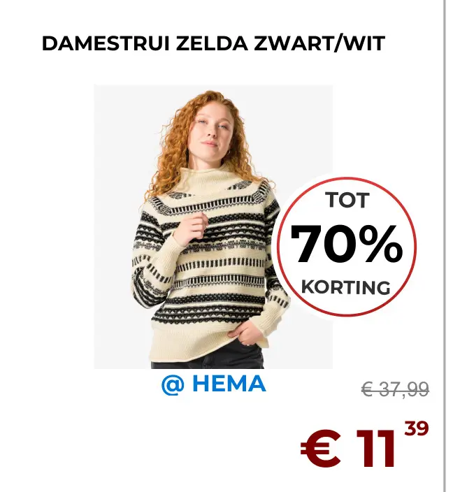 Aanbieding: Damestrui zelda zwart/wit