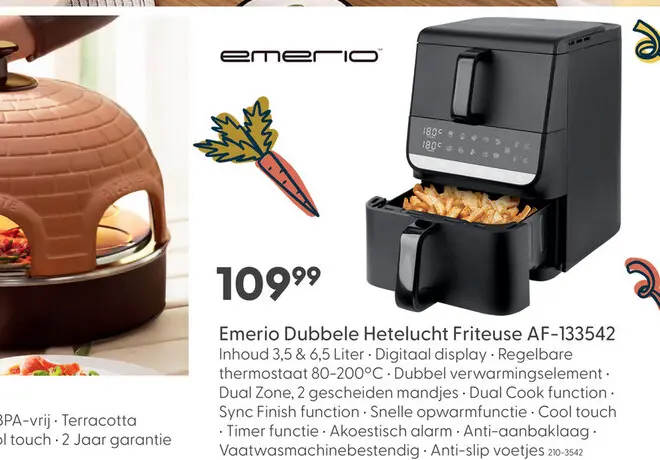 Aanbieding: Dubbele Hetelucht Friteuse AF-133542