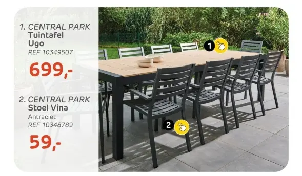 Promotie: CENTRAL PARK Tuintafel Ugo