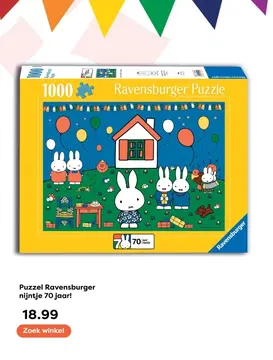 Aanbieding: Puzzel Ravensburger nijntje 70 jaar!