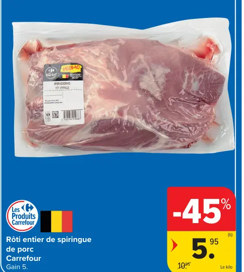 Offre: Rôti entier de spiringue de porc