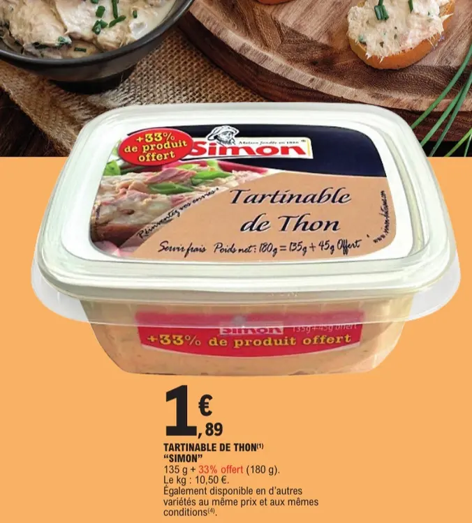 Offre: Tartinable de thon