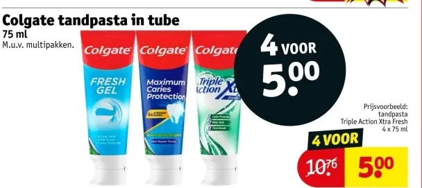 Aanbieding: tandpasta in tube