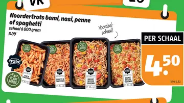 Aanbieding: Noordertrots bami, nasi, penne of spaghetti