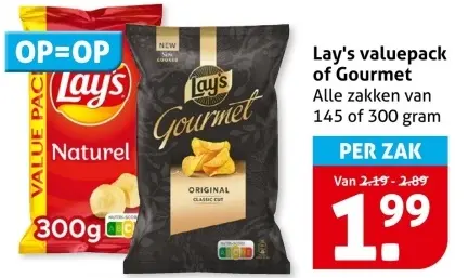Aanbieding: Lay's valuepack of Gourmet