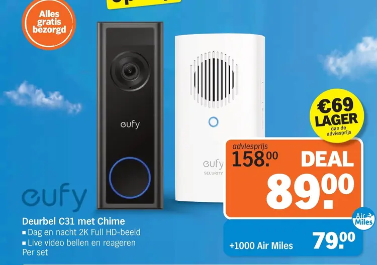 Aanbieding: Eufy Deurbel C31 met Chime