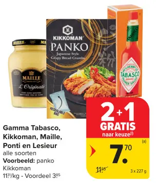 Aanbieding: Gamma Tabasco, Kikkoman, Maille, Ponti en Lesieur