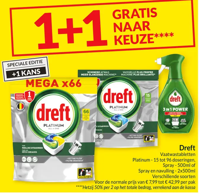 Aanbieding: Vaatwastabletten Platinum of Spray