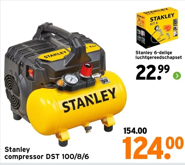 Aanbieding: Stanley compressor DST 100/8/6