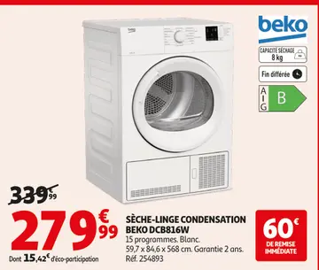 Aanbieding: Sèche-linge condensation BEKO dcb816w
