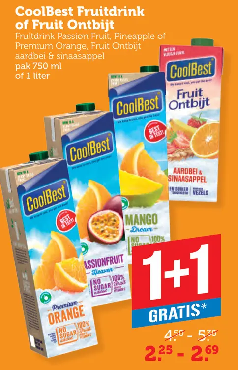 Aanbieding: Fruitdrink of Fruit Ontbijt