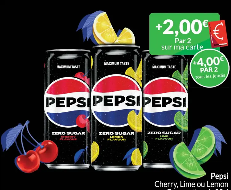 Offre: Pepsi Cherry, Lime ou Lemon
