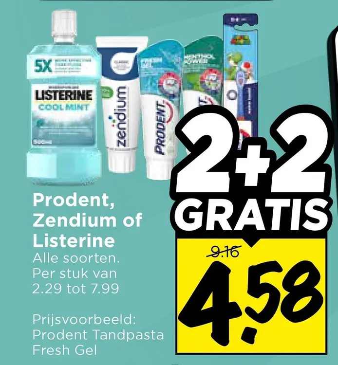 Aanbieding: Prodent, Zendium of Listerine