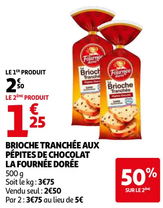 Promotie: Brioche tranchée aux pépites de chocolat
