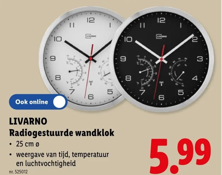 Promotie: Radiogestuurde wandklok