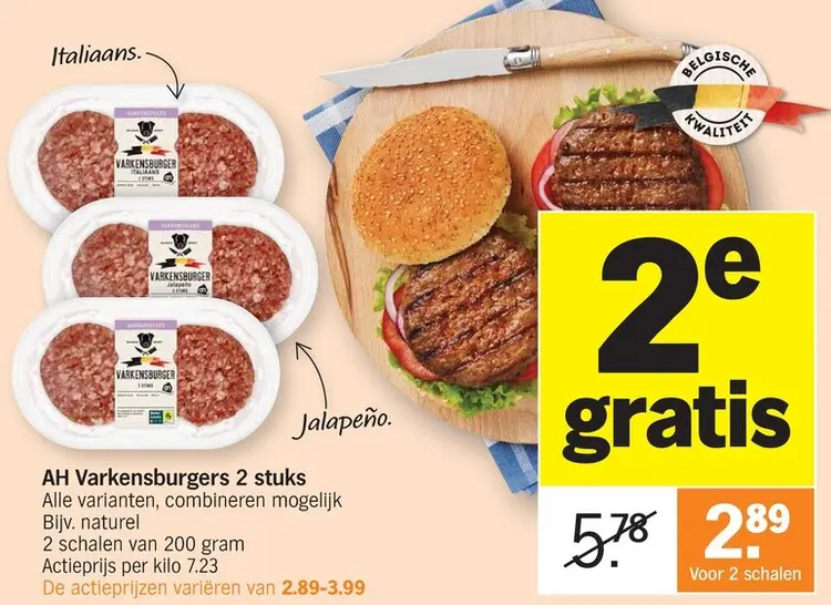 Promotie: Varkensburgers 2 stuks