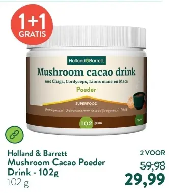 Aanbieding: Mushroom Cacao Poeder Drink