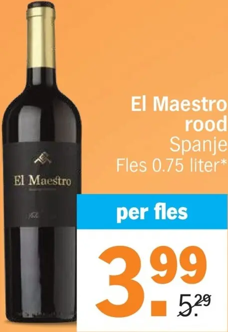Aanbieding: El Maestro Rood Spanje