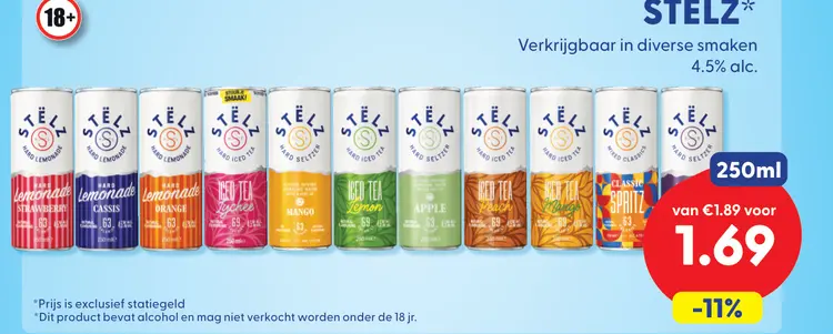 Aanbieding: STELZ Hard Lemonade, Hard Iced Tea, Hard Selt
