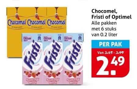 Aanbieding: Chocomel, Fristi of Optimel