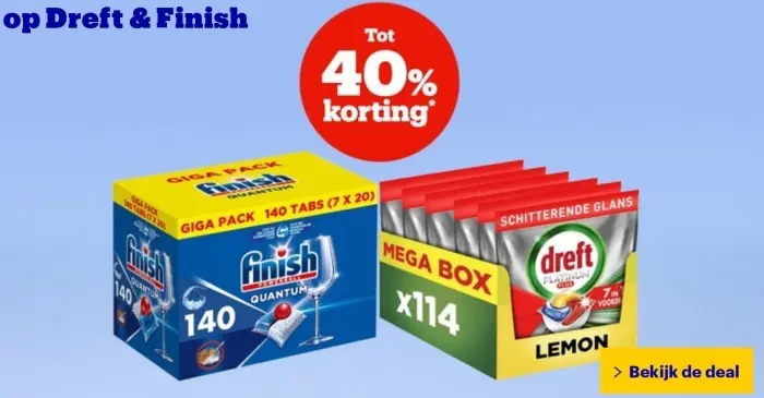 Aanbieding: Dreft & Finish Dishwasher Tablets