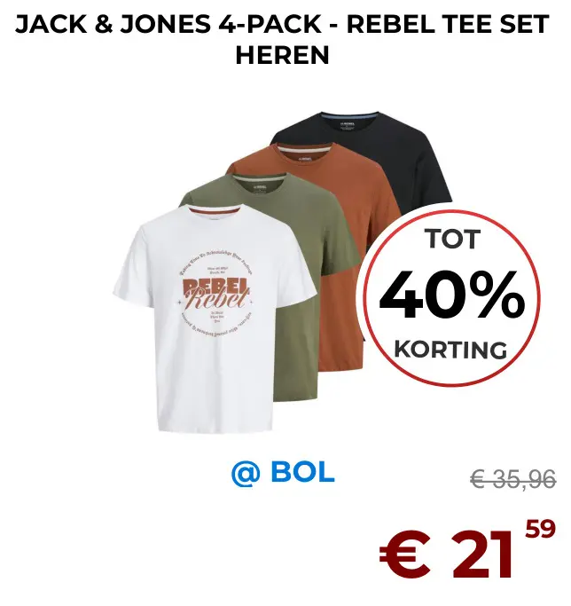 Aanbieding: 4-pack - REBEL tee set