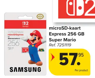 Promotie: microSD-kaart Express 256 GB Super Mario