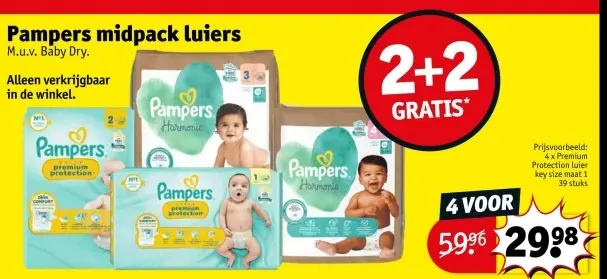 Aanbieding: Pampers midpack luiers