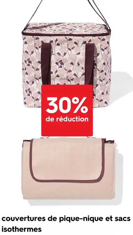 Offre: Couvertures de pique-nique et sacs isothermes