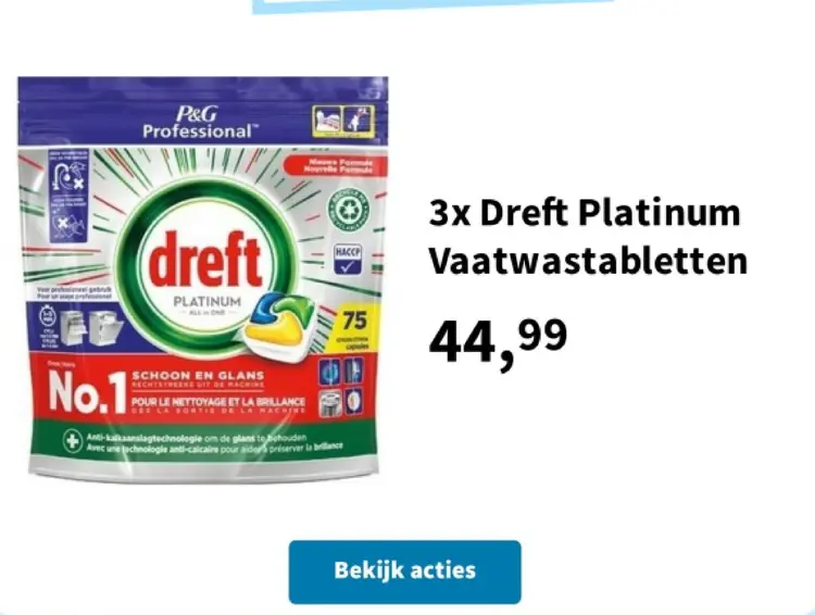 Aanbieding: Dreft Platinum Vaatwastabletten