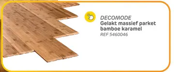 Promotie: Decomode massief parket – bamboe - karamel – 96x9,6 cm – 15mm dik - 1,110 m2