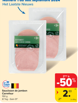 Offre: Saucisson de jambon Carrefour