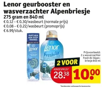 Promotie: Lenor geurbooster en wasverzachter Alpenbriesje