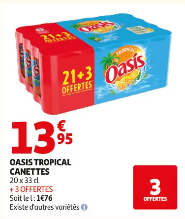 Aanbieding: Oasis tropical canettes