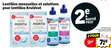 Offre: Lentilles mensuelles et solutions pour lentil