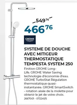 Offre: SYSTEME DE DOUCHE AVEC MITIGEUR THERMOSTATIQU