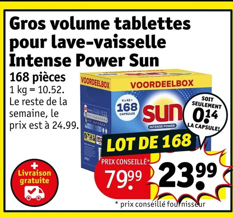 Offre: tablettes pour lave-vaisselle Intense Power Sun