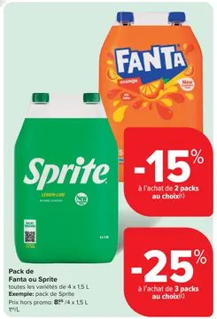 Offre: Pack de Fanta ou Sprite