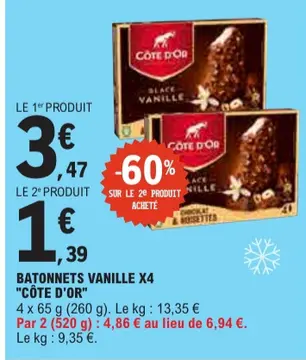 Aanbieding: BATONNETS VANILLE X4