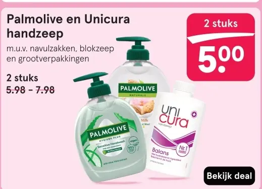 Aanbieding: Palmolive en Unicura handzeep