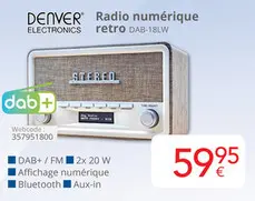 Offre: Radio numérique retro DAB-18LW