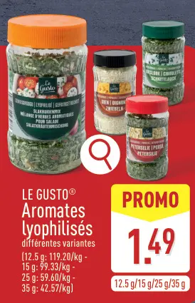 Offre: Aromates lyophilisés