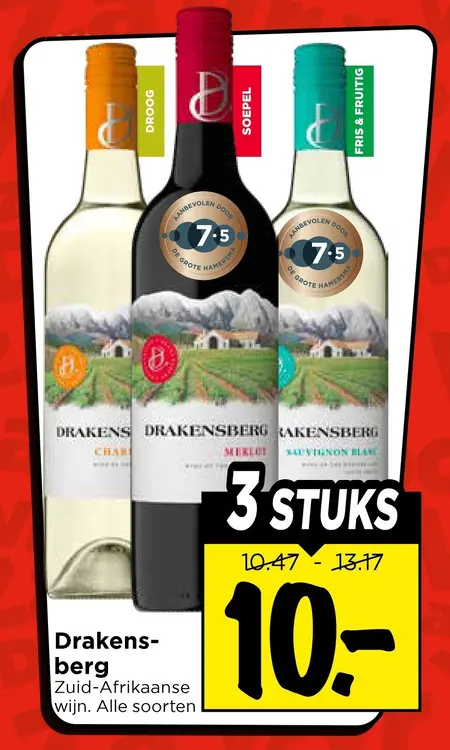 Aanbieding: Drakensberg Zuid-Afrikaanse wijn