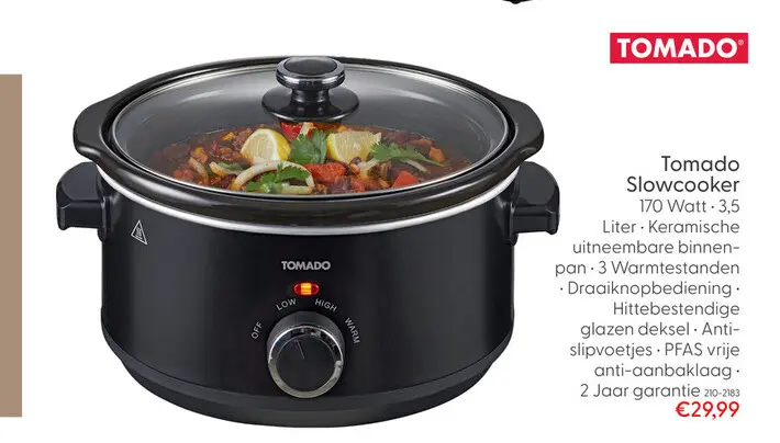 Aanbieding: Tomado slowcooker 3,5l