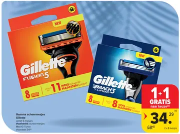 Aanbieding: Gamma scheermesjes Gillette