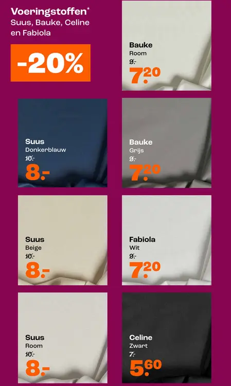 Promotie: Voeringstoffen