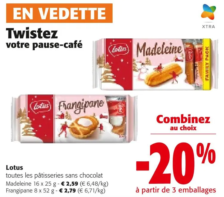 Offre: Toutes les pâtisseries sans chocolat