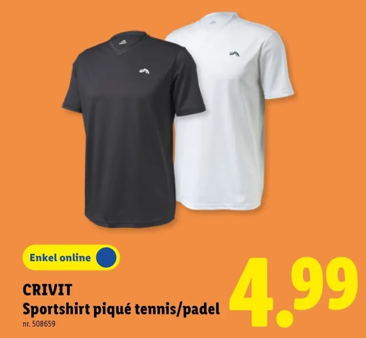 Promotie: Sportshirt piqué tennis/padel